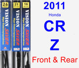 Front & Rear Wiper Blade Pack for 2011 Honda CR-Z - Vision Saver