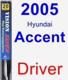 Driver Wiper Blade for 2005 Hyundai Accent - Vision Saver