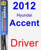 Driver Wiper Blade for 2012 Hyundai Accent - Vision Saver