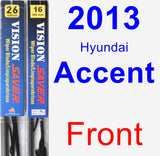 Front Wiper Blade Pack for 2013 Hyundai Accent - Vision Saver