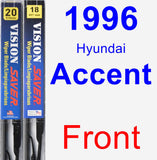 Front Wiper Blade Pack for 1996 Hyundai Accent - Vision Saver