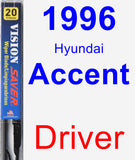 Driver Wiper Blade for 1996 Hyundai Accent - Vision Saver