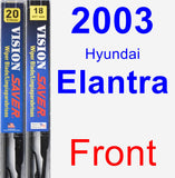 Front Wiper Blade Pack for 2003 Hyundai Elantra - Vision Saver