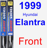 Front Wiper Blade Pack for 1999 Hyundai Elantra - Vision Saver