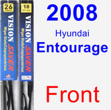 Front Wiper Blade Pack for 2008 Hyundai Entourage - Vision Saver