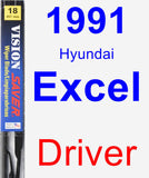 Driver Wiper Blade for 1991 Hyundai Excel - Vision Saver