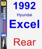 Rear Wiper Blade for 1992 Hyundai Excel - Vision Saver