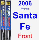 Front Wiper Blade Pack for 2006 Hyundai Santa Fe - Vision Saver