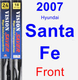 Front Wiper Blade Pack for 2007 Hyundai Santa Fe - Vision Saver