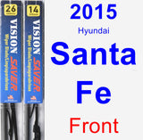 Front Wiper Blade Pack for 2015 Hyundai Santa Fe - Vision Saver