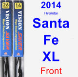 Front Wiper Blade Pack for 2014 Hyundai Santa Fe XL - Vision Saver