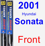 Front Wiper Blade Pack for 2001 Hyundai Sonata - Vision Saver