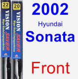 Front Wiper Blade Pack for 2002 Hyundai Sonata - Vision Saver