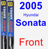 Front Wiper Blade Pack for 2005 Hyundai Sonata - Vision Saver