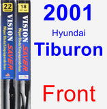 Front Wiper Blade Pack for 2001 Hyundai Tiburon - Vision Saver