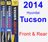 Front & Rear Wiper Blade Pack for 2014 Hyundai Tucson - Vision Saver