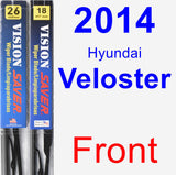 Front Wiper Blade Pack for 2014 Hyundai Veloster - Vision Saver