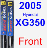 Front Wiper Blade Pack for 2005 Hyundai XG350 - Vision Saver