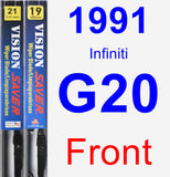 Front Wiper Blade Pack for 1991 Infiniti G20 - Vision Saver