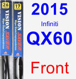 Front Wiper Blade Pack for 2015 Infiniti QX60 - Vision Saver