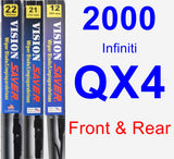 Front & Rear Wiper Blade Pack for 2000 Infiniti QX4 - Vision Saver