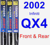 Front & Rear Wiper Blade Pack for 2002 Infiniti QX4 - Vision Saver