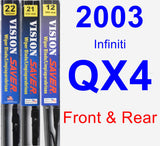 Front & Rear Wiper Blade Pack for 2003 Infiniti QX4 - Vision Saver