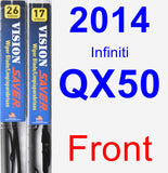 Front Wiper Blade Pack for 2014 Infiniti QX50 - Vision Saver