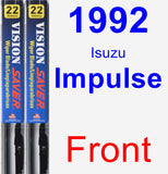 Front Wiper Blade Pack for 1992 Isuzu Impulse - Vision Saver