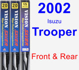 Front & Rear Wiper Blade Pack for 2002 Isuzu Trooper - Vision Saver