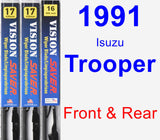 Front & Rear Wiper Blade Pack for 1991 Isuzu Trooper - Vision Saver