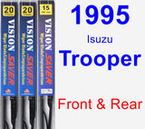 Front & Rear Wiper Blade Pack for 1995 Isuzu Trooper - Vision Saver