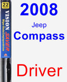 Driver Wiper Blade for 2008 Jeep Compass - Vision Saver