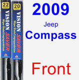 Front Wiper Blade Pack for 2009 Jeep Compass - Vision Saver