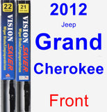 Front Wiper Blade Pack for 2012 Jeep Grand Cherokee - Vision Saver