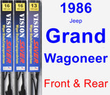 Front & Rear Wiper Blade Pack for 1986 Jeep Grand Wagoneer - Vision Saver