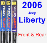 Front & Rear Wiper Blade Pack for 2006 Jeep Liberty - Vision Saver