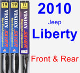 Front & Rear Wiper Blade Pack for 2010 Jeep Liberty - Vision Saver