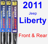 Front & Rear Wiper Blade Pack for 2011 Jeep Liberty - Vision Saver