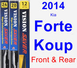 Front & Rear Wiper Blade Pack for 2014 Kia Forte Koup - Vision Saver