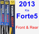 Front & Rear Wiper Blade Pack for 2013 Kia Forte5 - Vision Saver