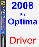 Driver Wiper Blade for 2008 Kia Optima - Vision Saver