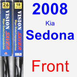 Front Wiper Blade Pack for 2008 Kia Sedona - Vision Saver