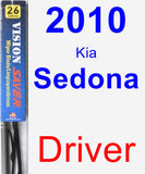 Driver Wiper Blade for 2010 Kia Sedona - Vision Saver