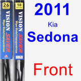 Front Wiper Blade Pack for 2011 Kia Sedona - Vision Saver