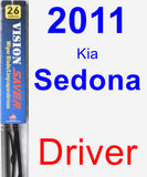 Driver Wiper Blade for 2011 Kia Sedona - Vision Saver