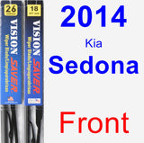 Front Wiper Blade Pack for 2014 Kia Sedona - Vision Saver