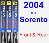 Front & Rear Wiper Blade Pack for 2004 Kia Sorento - Vision Saver