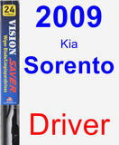 Driver Wiper Blade for 2009 Kia Sorento - Vision Saver