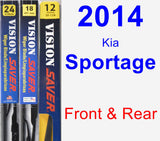 Front & Rear Wiper Blade Pack for 2014 Kia Sportage - Vision Saver